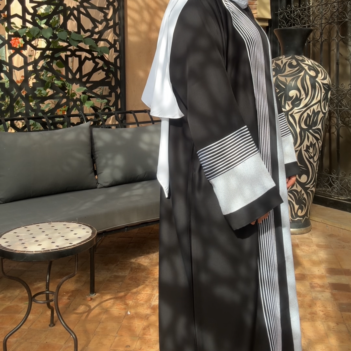 Beige Linen Abaya