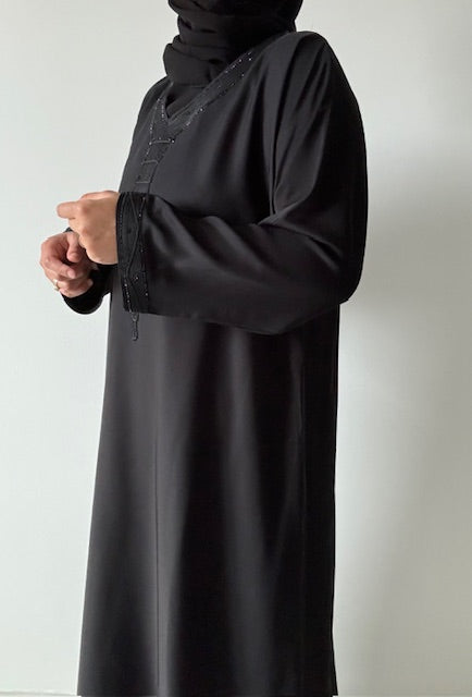 Beige Linen Abaya