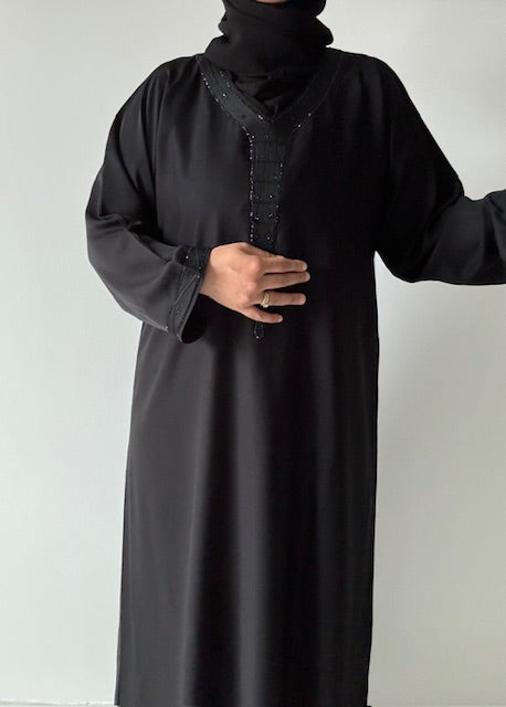 Beige Linen Abaya